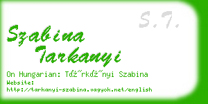 szabina tarkanyi business card